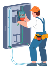 Monteur aan het werk 